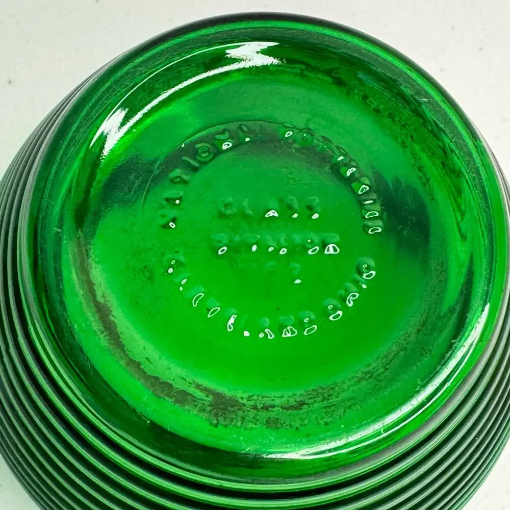 Natco Emerald Green Ribbed ‘Beehive’ Glass Planter 1950s VTG Succulent Pot #1162